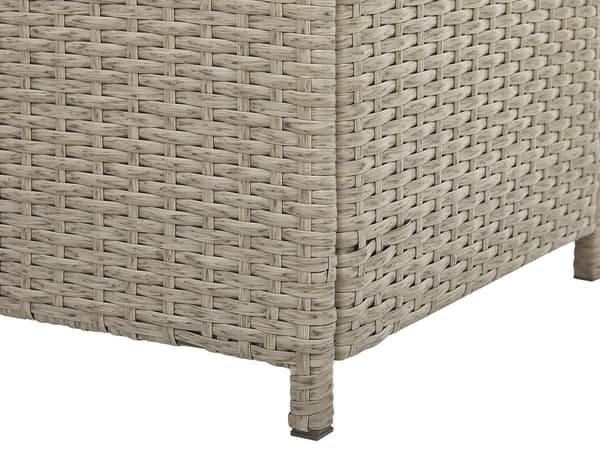 Säilytyslaatikko ruskeanharmaa 126 x 63 x 46 cm PE-rottinki 290L kahvat muovi alumiini kangas