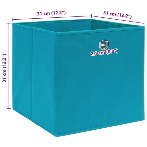 vidaXL opbevaringskasser 4 stk. 32x32x32 stof babyblå