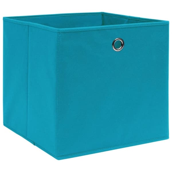 vidaXL opbevaringskasser 4 stk. 32x32x32 stof babyblå