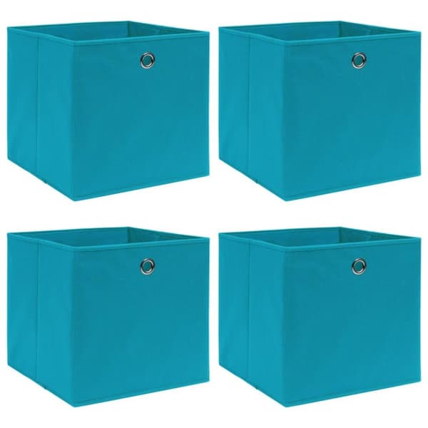vidaXL opbevaringskasser 4 stk. 32x32x32 stof babyblå