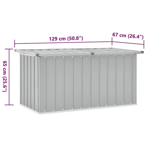 vidaXL hyndeboks 129x67x65 cm grå