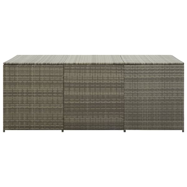 vidaXL Puutarhan säilytyslaatikko polyrottinki 180x90x70 cm harmaa