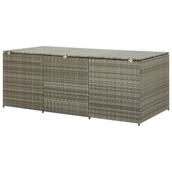 vidaXL Puutarhan säilytyslaatikko polyrottinki 180x90x70 cm harmaa
