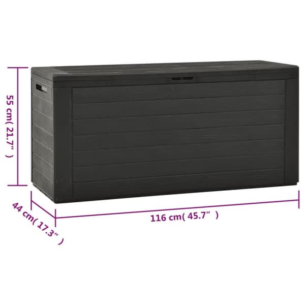 vidaXL Putekasse antrasitt 116x44x55 cm