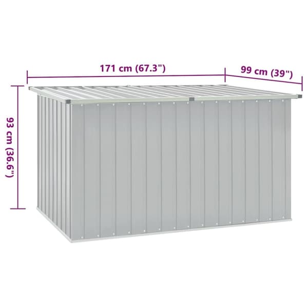 vidaXL Puutarhan varastoarkku harmaa 171x99x93 cm