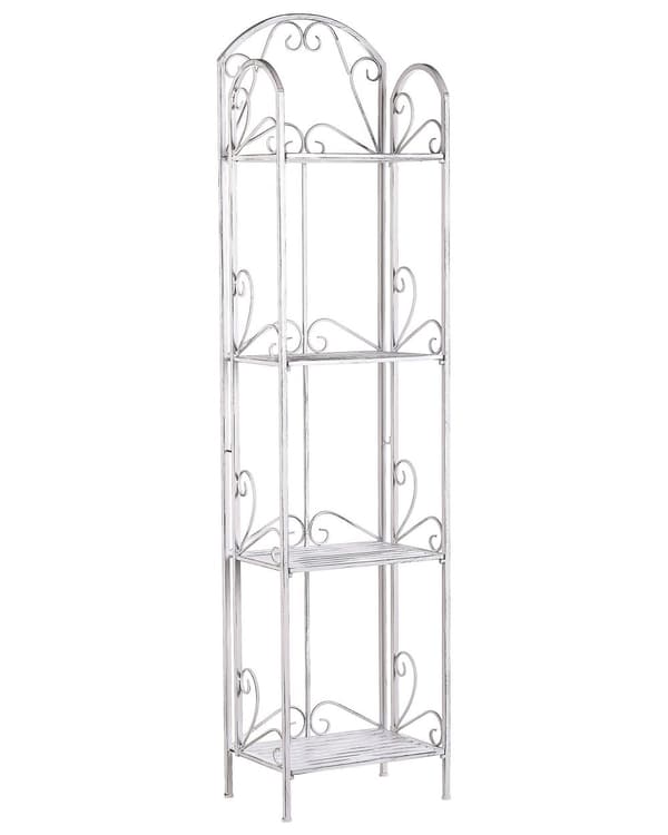 Hylly valkoinen 40 x 166 x 27 cm rauta 4 hyllyä retro tyyli moderni sisälle ulos