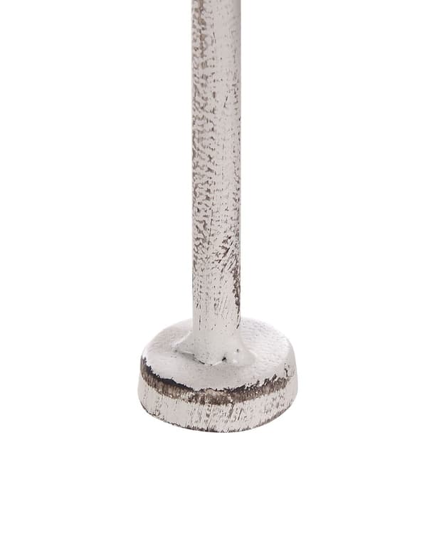 Hjørnereol til Have og Badeværelse Hvid Pulverlakeret Metal 158 cm Retro Stil Perfekt til Opbevaring af Småting både Ude- og Indendørs