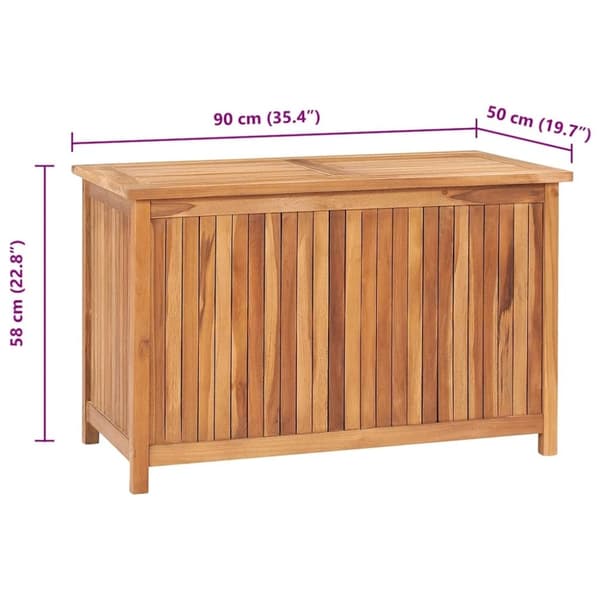 vidaXL Puutarhan säilytyslaatikko 90x50x58 cm täysi tiikki