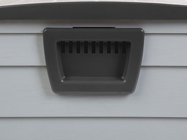 Trädgård Förvaringslåda Grå Svart Plast 112 x 50 cm med Handtag Utomhus Verktygslåda