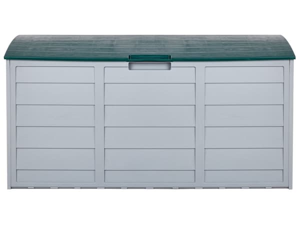 Säilytyslaatikko puutarhaan harmaa vihreillä yksityiskohdilla 112 x 50 cm perinteinen tyyli