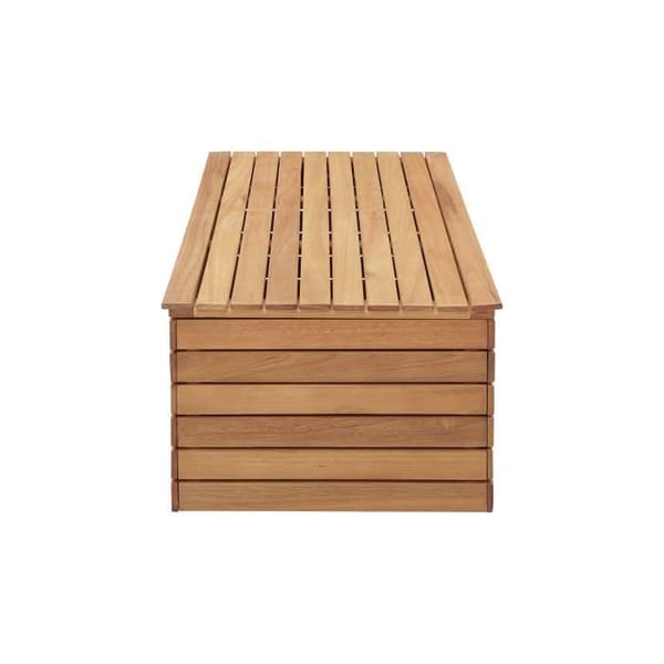 Trädgårdslåda 190L i exotiskt FSC-eukalyptusträ - 190 L - 48,5 x 109,5 x 37 cm - Med hjul - Teakeffekt