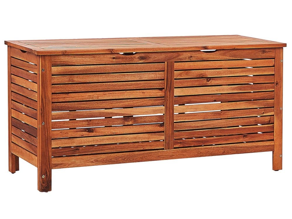 Förvaringslåda akaciaträ mörkbrun 130 x 48 cm RIVIERA