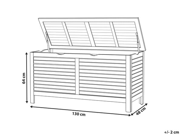 Trädgård Förvaringslåda Ljust Akaciaträ 130 x 64 cm Lock Utomhus Möbler