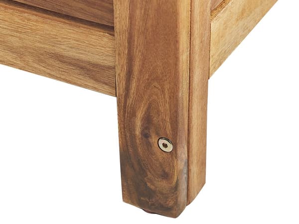 Trädgård Förvaringslåda Ljust Akaciaträ 130 x 64 cm Lock Utomhus Möbler