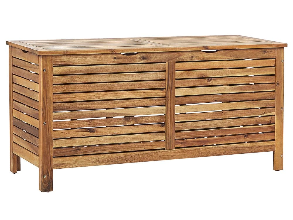 Förvaringslåda akaciaträ ljusbrun 130 x 48 cm RIVIERA