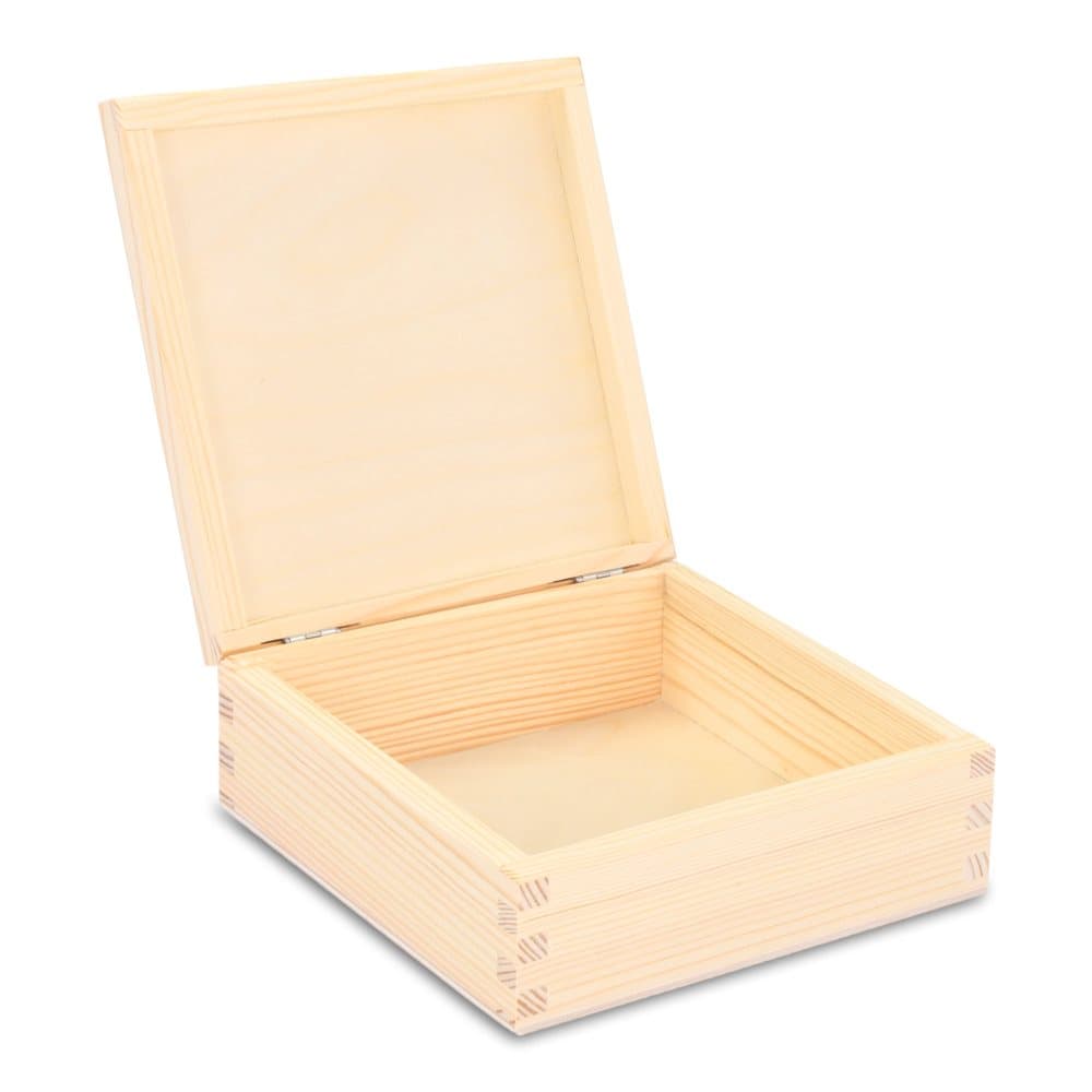 Allroundlåda trälåda med lock - trälåda trälåda förvaringslåda trälåda förvaringslåda trälåda 16 x 16 x 6 cm skattlåda