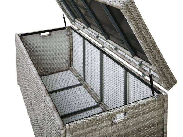Utendørs oppbevaringsboks Grå Syntetisk rotting 158 x 63 cm Hage Terrasse Putekasse