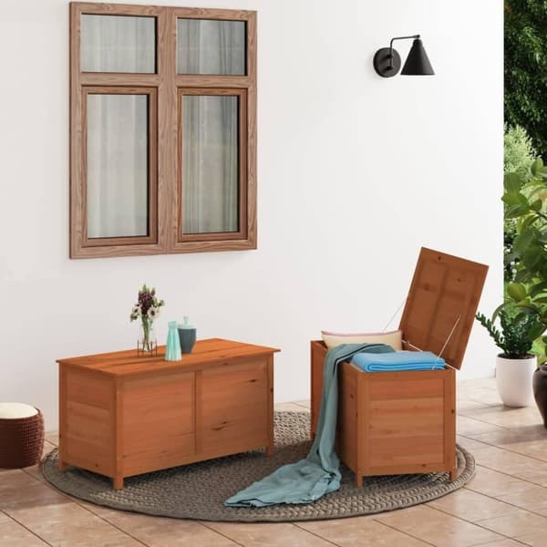 vidaXL Dynbox för trädgården brun 100x50x56 cm massivt granträ