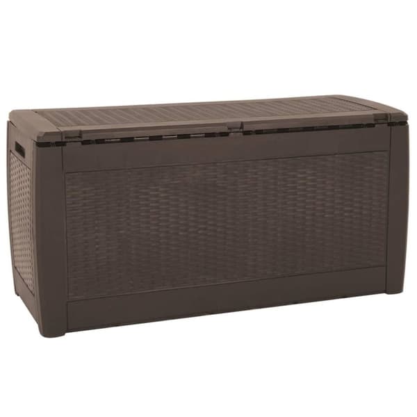 vidaXL Puutarhan varastoarkku ruskea 119x48x60 cm polypropeeni