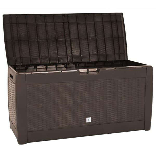vidaXL Puutarhan varastoarkku ruskea 119x48x60 cm polypropeeni