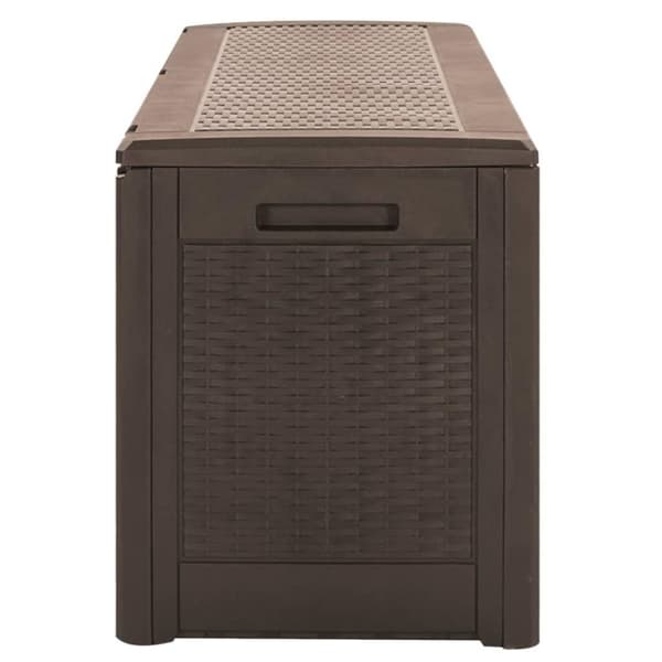 vidaXL Puutarhan varastoarkku ruskea 119x48x60 cm polypropeeni