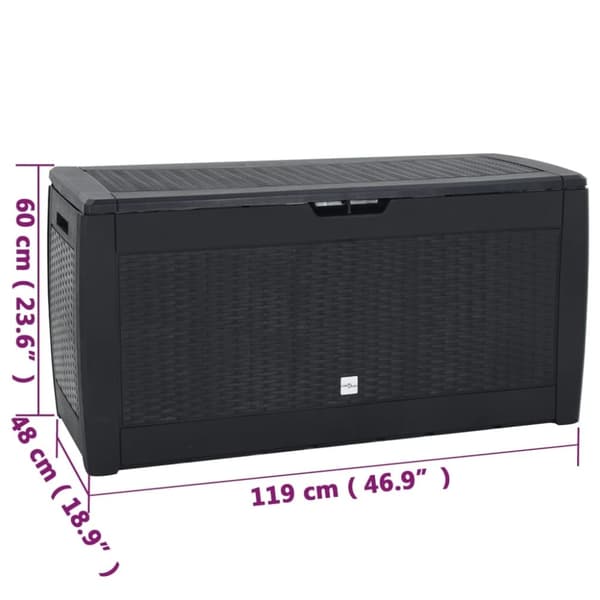 vidaXL opbevaringskasse til haven 119x48x60 cm polypropylen antracit