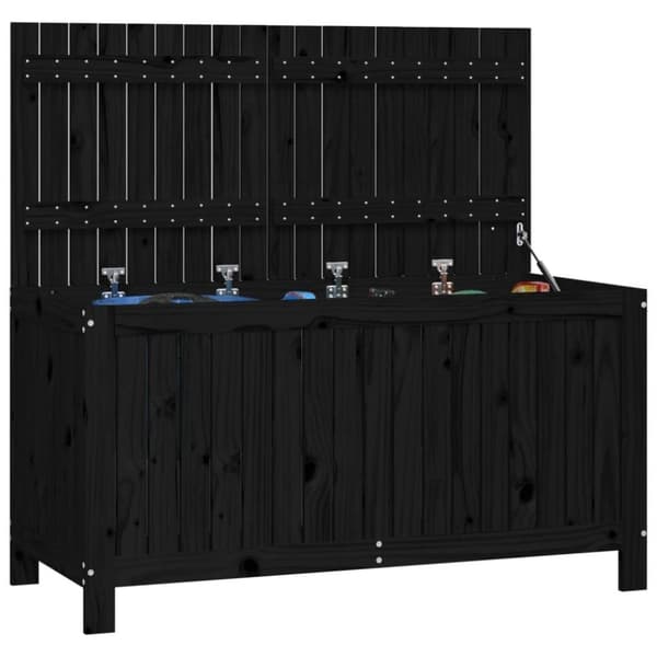 vidaXL Putekasse svart 121x55x64 cm heltre furu