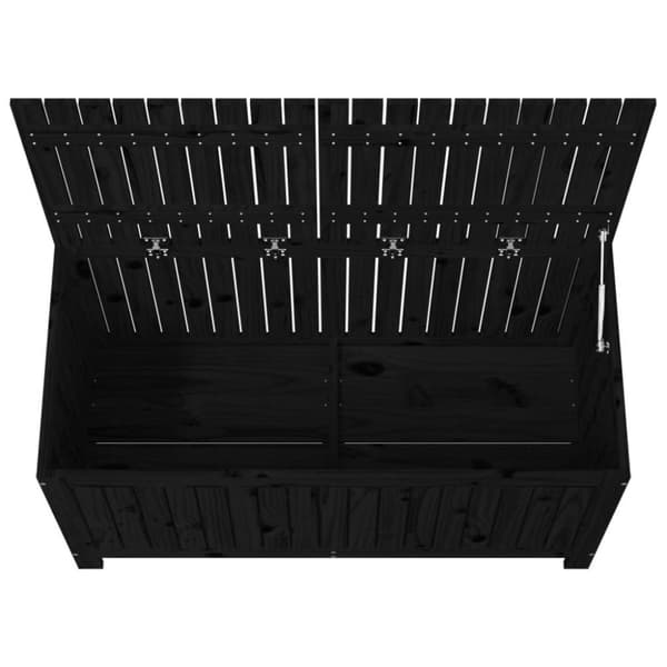 vidaXL Putekasse svart 121x55x64 cm heltre furu