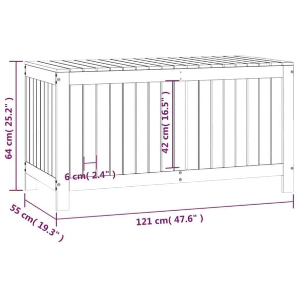 vidaXL Putekasse svart 121x55x64 cm heltre furu