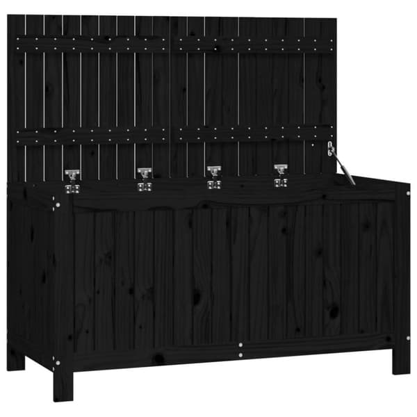 vidaXL Putekasse svart 121x55x64 cm heltre furu