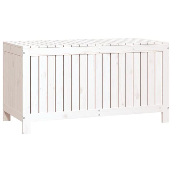 vidaXL Förvaringslåda vit 121x55x64 cm massiv furu