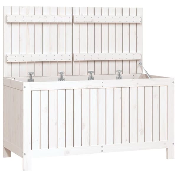 vidaXL Förvaringslåda vit 121x55x64 cm massiv furu