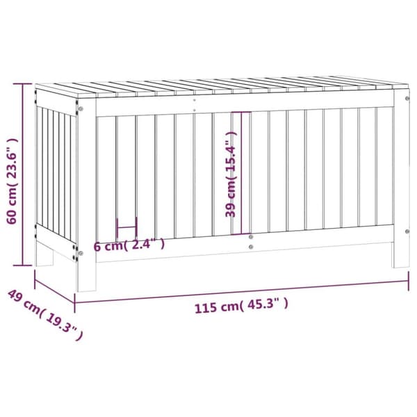 vidaXL Dynbox svart 115x49x60 cm massiv furu