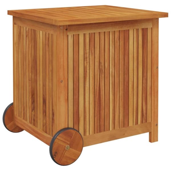 vidaXL Dynbox med hjul 60x50x58 cm massivt akaciaträ