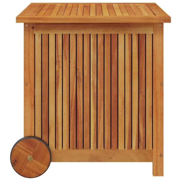 vidaXL Dynbox med hjul 60x50x58 cm massivt akaciaträ