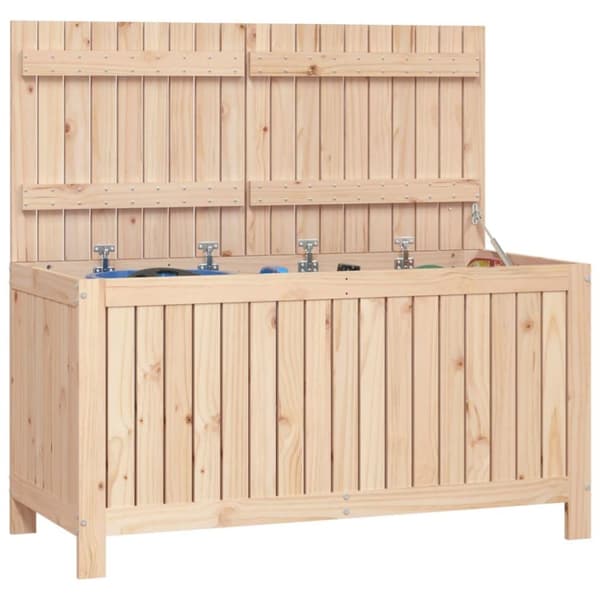 vidaXL opbevaringskasse til haven 121x55x64 cm massivt fyrretræ
