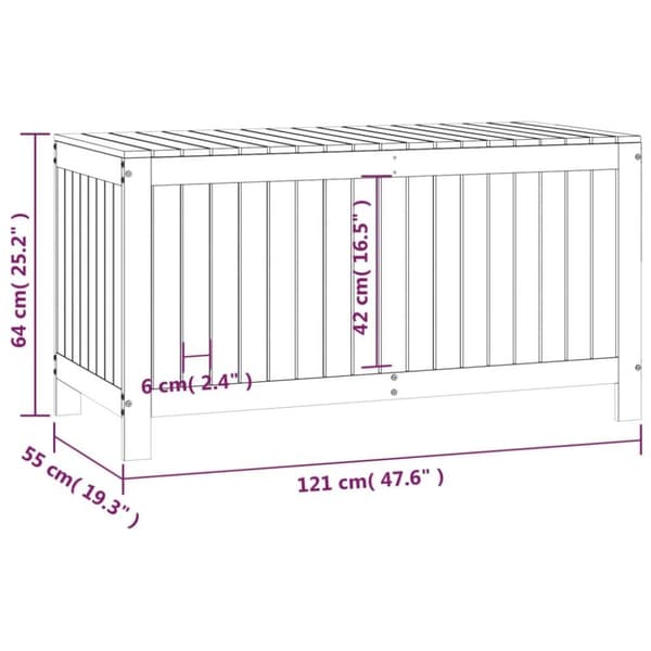 vidaXL opbevaringskasse til haven 121x55x64 cm massivt fyrretræ grå