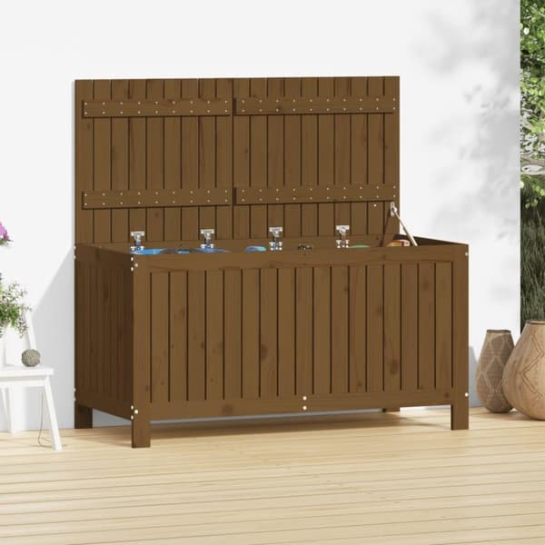 vidaXL havekasse 121x55x64 cm massivt fyrretræ gyldenbrun