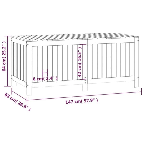 vidaXL Putekasse honningbrun 147x68x64 cm heltre furu