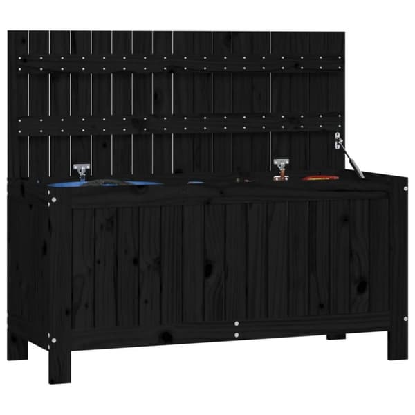 vidaXL Putekasse svart 108x42,5x54 cm heltre furu