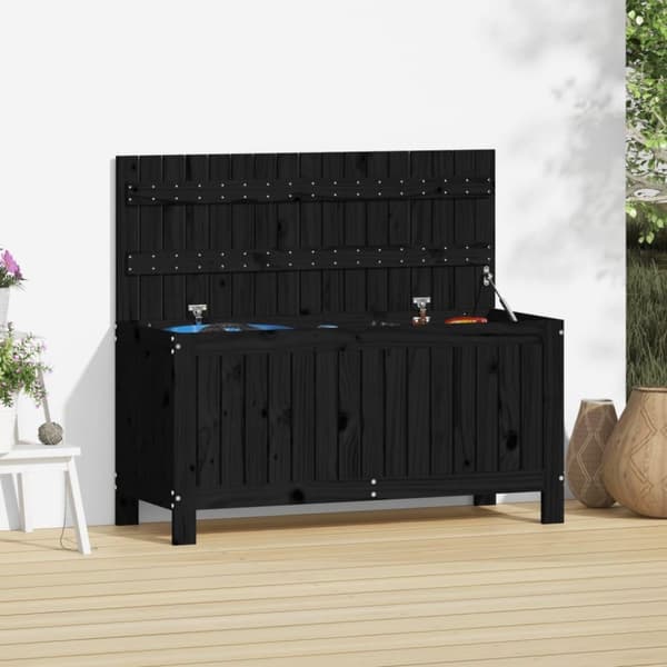 vidaXL Putekasse svart 108x42,5x54 cm heltre furu