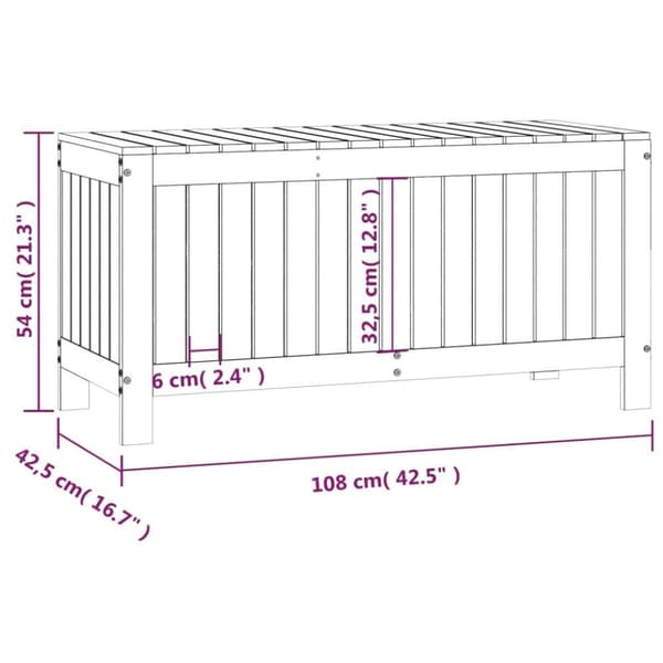 vidaXL Putekasse honningbrun 108x42,5x54 cm heltre furu
