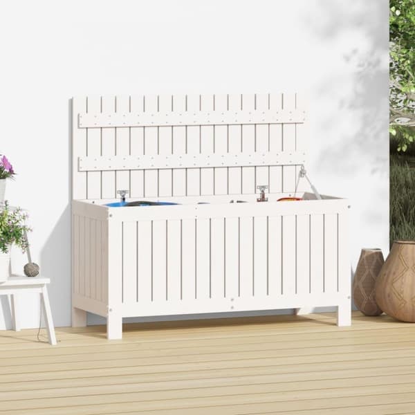 vidaXL Putekasse hvid 108x42,5x54 cm heltre furu