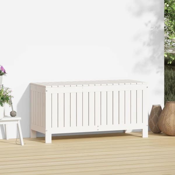 vidaXL Putekasse hvid 108x42,5x54 cm heltre furu
