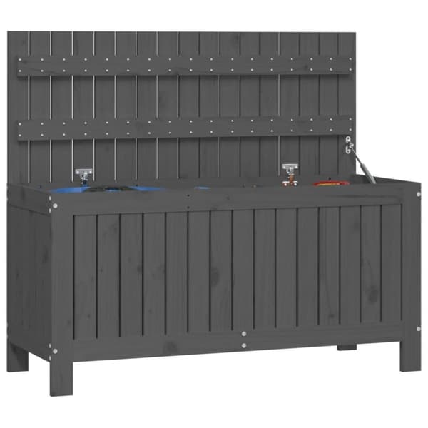 vidaXL Säilytyslaatikko harmaa 108x42,5x54 cm täysi mänty