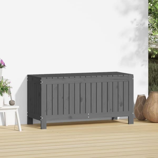 vidaXL Säilytyslaatikko harmaa 108x42,5x54 cm täysi mänty