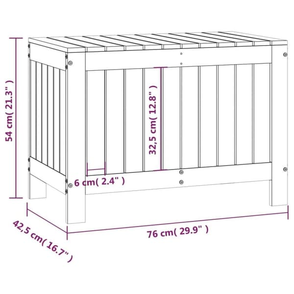 vidaXL havekasse 76x42,5x54 cm massivt fyrretræ gyldenbrun