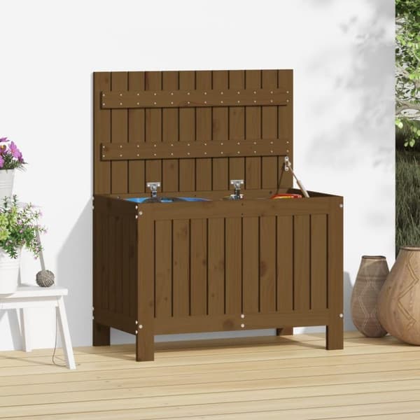 vidaXL havekasse 76x42,5x54 cm massivt fyrretræ gyldenbrun