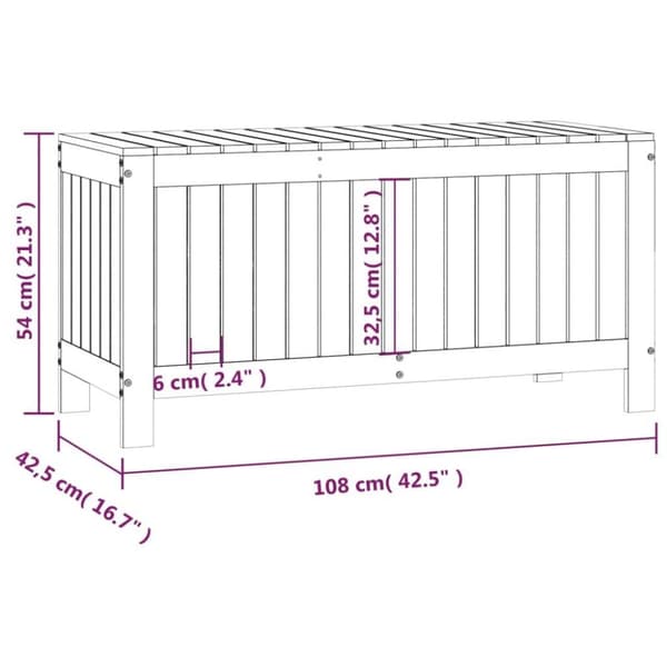 vidaXL Säilytyslaatikko 108x42,5x54 cm täysi mänty