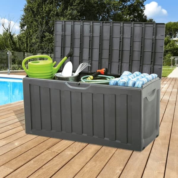 vidaXL Oppbevaringsboks svart 118x53x57 cm polypropylen
